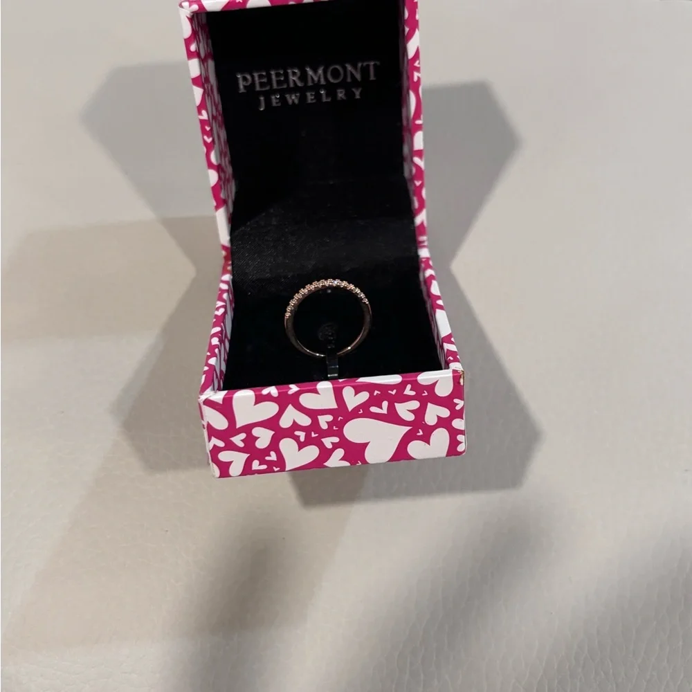 Peermont Jewelry Rose Gold Delicate Pavé Stacking Band Ring Size 5